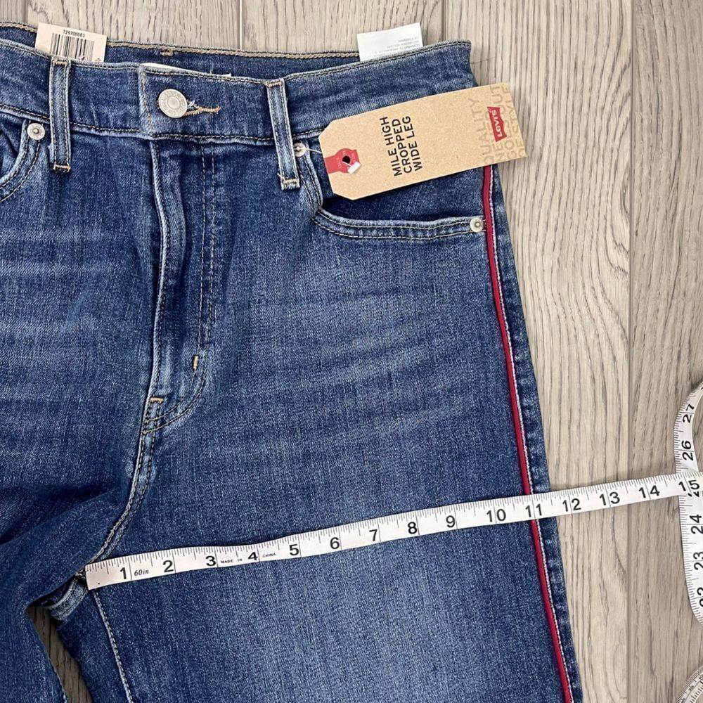 Levis Mile High Rise Wide Leg Women Size 29 Cotton Denim NEW Cropped Jeans Y2K - Picture 11 of 17